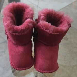 Cozy Pink Fleece Lined Baby Girl UGG Booties